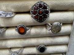 .925 Sterling Silver Curated 20 Ring Lot Various Sizes & Styles