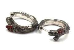 2 Pairs of 925 sterling silver signed hoop earrings