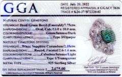 Stunning 7.75CTW Natural Emerald & White Sapphire Gemstone Ring in Sterling Silver