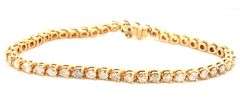 14kt Yellow  gold 4ctw round brilliant cut diamond tennis bracelet