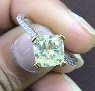 18K Two Tone Gold Natural Diamond Engagement Ring