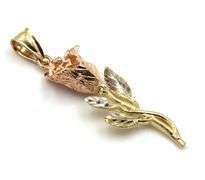 Lovely 14K Yellow and Rose Gold Flower Pendant