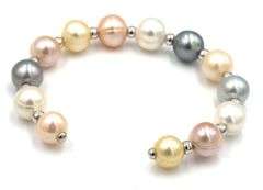 Lot of 2 Honora multi color pearl cuff bangles