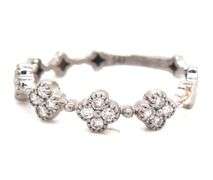 14kt White gold 0.15ctw diamond clover stackable band