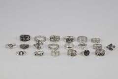 Sterling Silver Curated Ring Assortment Various Sizes & Styles (20 Ring Lot)