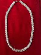 White Gold Plate Huge 61 Cttw Lab Simulated Diamond Tennis Necklace
