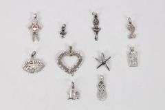 Sterling Silver Pendant Assortment Various Sizes & Styles (10 Pendant Lot)