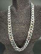 Men's 15.5mm Solid .925 Sterling Silver Flat Curb Chain Link Italy Necklace 24" inch