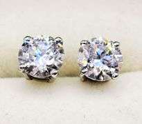 Sparkling 2.05 Ctw Ice White Lab Simulated Diamond Earrings