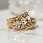 Dazzling 14 Kt Yellow Gold Plated 2.65 Ctw Lab Simulated Diamond Ring