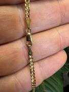 14k Yellow Gold Solid Curb Chain 2.6mm Link Necklace 16"