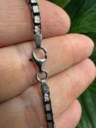 Italian Sterling Silver 925 Diamond Cut Box 8" Bracelet with Diamond Cuts and Rhodium Finish
