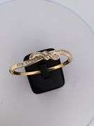 CERTIFIED 18K YELLOW GOLD AND DIAMOND BANGLE BRACELET