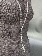 Sterling Silver Rosary Long Curb 5mm Cross Catholic Prayer Necklace 925 Chain