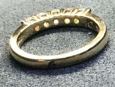 DELICATE 14K YELLOW GOLD NATURAL DIAMOND WEDDING BAND