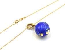 18kt Yellow gold David Yurman globe pendant on chain