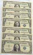 7 Various CH CU  1957 & A & B $1 Silver Certificates.
