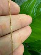 14k Yellow Gold Solid Box Link Chain 0.6mm Necklace 18"