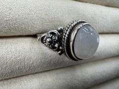 Sterling Silver Moonstone Gemstone Ring Size 6