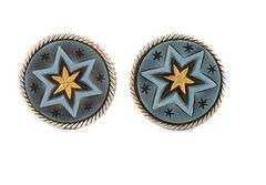David Webb Two Tone Carved Star Cuff links in 18K