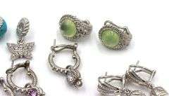 Lot of Judith Ripka 925 sterling silver earrings and charms