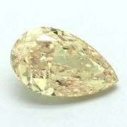 Sparkling 4.44 Ct Light Amber Pear Cut Lab Simulated Diamond