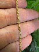 10k Yellow Gold Diamond-Cut Solid Rope Link Chain 1.9mm Necklace 16"