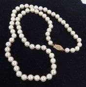 Creamy Cultured Akoya Pearls, 14K Gold Clasp