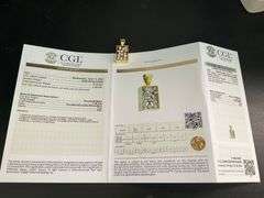 CERTIFIED 18K YELLOW GOLD DIAMOND PENDANT