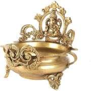 Brass Ganesha Carved Bowl