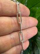 Sterling Silver Paperclip Rolo Link Chain 5mm Solid 925 Italy Necklace 16"