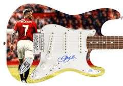 David Beckham  Autographed Custom Graphics Photo 1/1 Guitar ACOA
