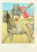 Exclusive Salvador Dali Signed Lithograph 'Chevalier Surréaliste (Jinete de Velazquez)', 1980