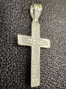 Rhodium Plated 925 Sterling Silver Moissanite Cross Christian Jesus Love Pendant