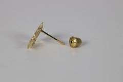10k Yellow Gold Dolphin Stud Earrings w/ Clear CZ