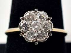 Dazzling Diamond Cluster Ring in 14K Yellow Gold