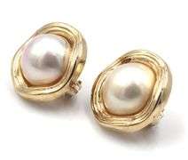 14kt Yellow gold Mabe earrings