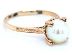 14kt Yellow gold 7.5mm Fresh water pearl ring