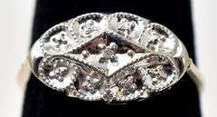 Lavish Diamond Vintage Style Ring in 10K Yellow Gold