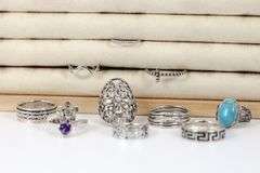 Sterling Silver Curated Ring Assortment Various Sizes & Styles (10 Ring Lot)