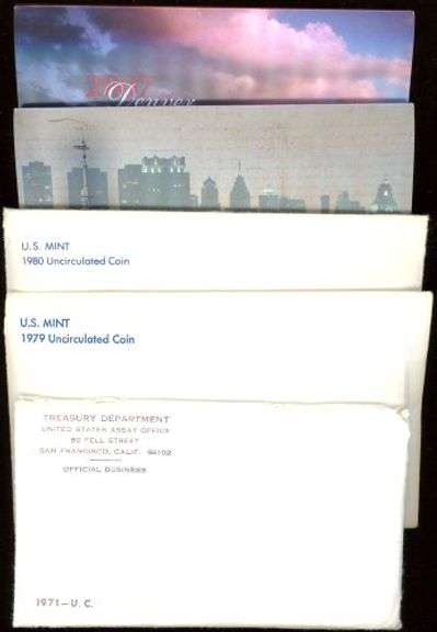 4 Different US Mint Sets in Original Packaging: 1971-2007