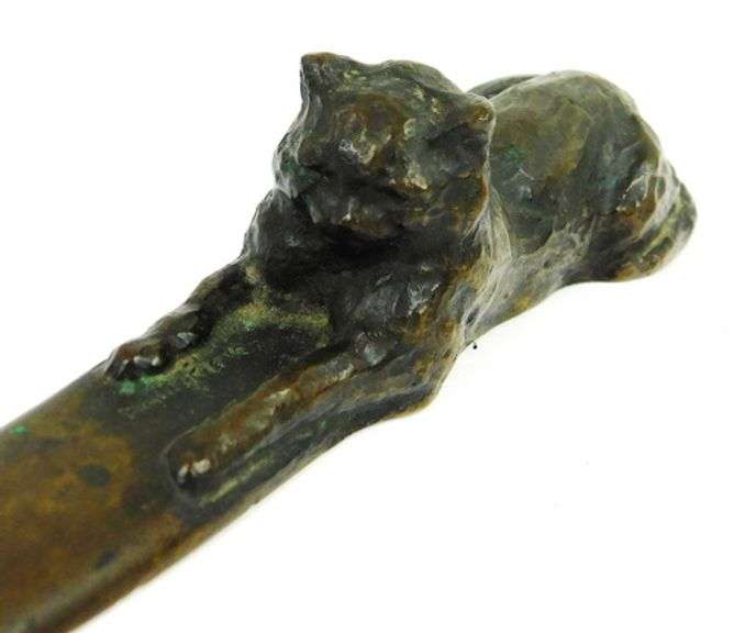 Emilie Fiero Vintage Bronze Cat Letter Opener