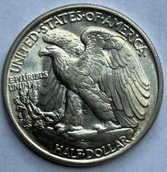 1944 Choice Frosty White Unc Walking Liberty Half
