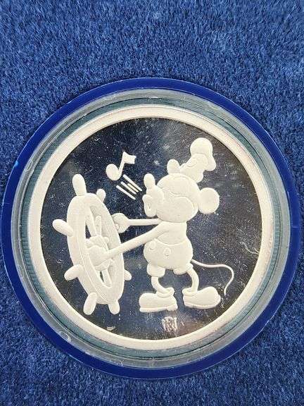 1988 Disney Mickey 60 Years With You Commemorative Proof Silver Coin