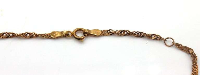 14kt Rose gold rope link anklet