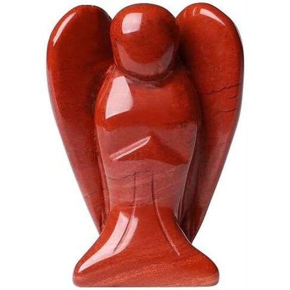 Hand-Carved Red Jasper Crystal Angel