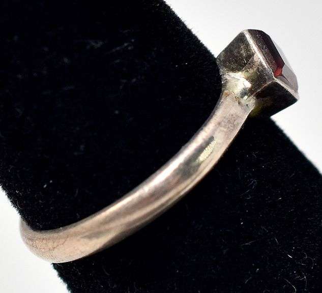 Red Gemstone Ring in Sterling Silver