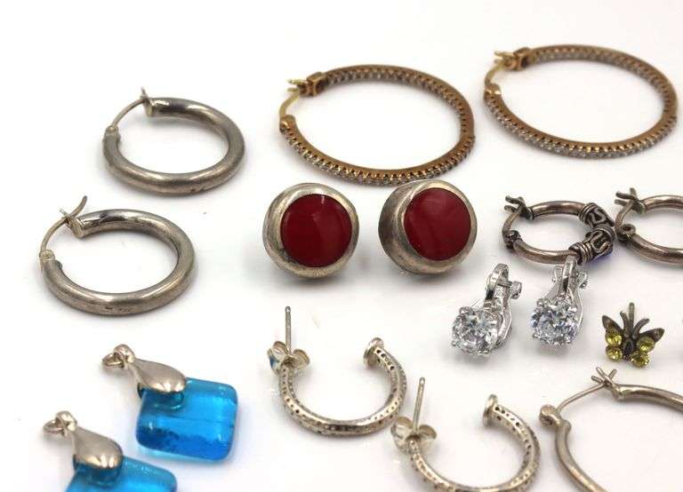 Group lot of Vintage 925 sterling silver earrings