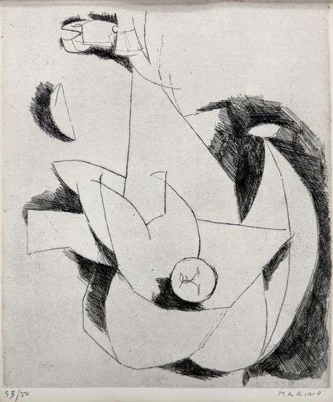 Rare Marino Marini Signed Etching Edition of 50, 1968