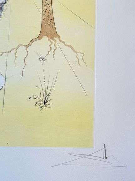 Exclusive Salvador Dali Pencil Signed Limited Edition Etching and Color Stencil from 'Twelve Tribes 